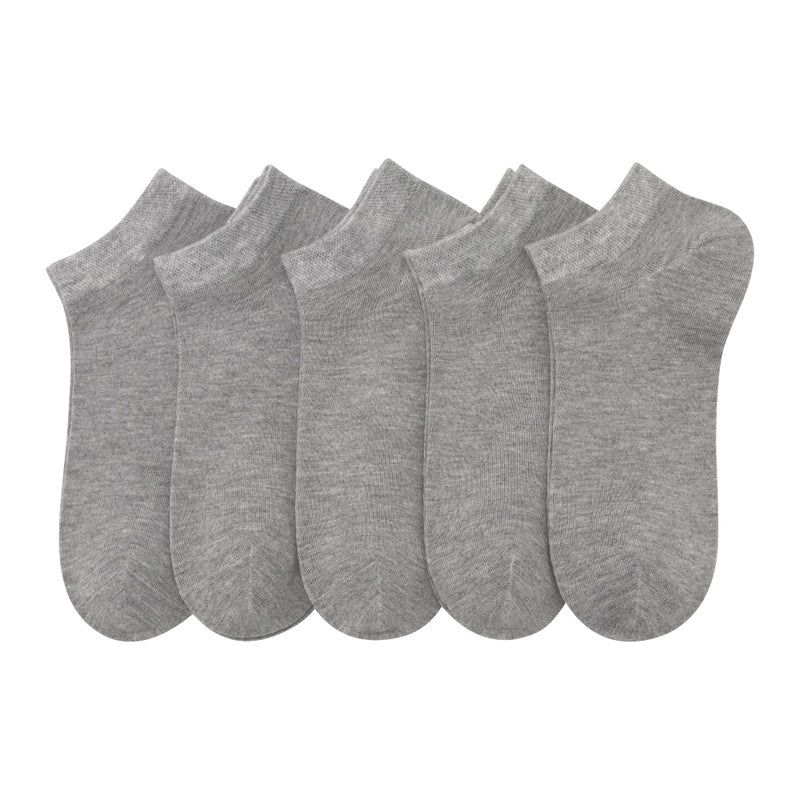 SERISIMPLE Women Viscose Bamboo Ankle Socks Low Cut Thin Sock Lightweight Pastal Color Soft Sock 5 Pairs(Grey, Medium) - Image 1
